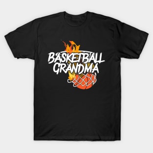Womens Basketball Grandma Gift Basketball Clothing - Fire Basketball T-Shirt